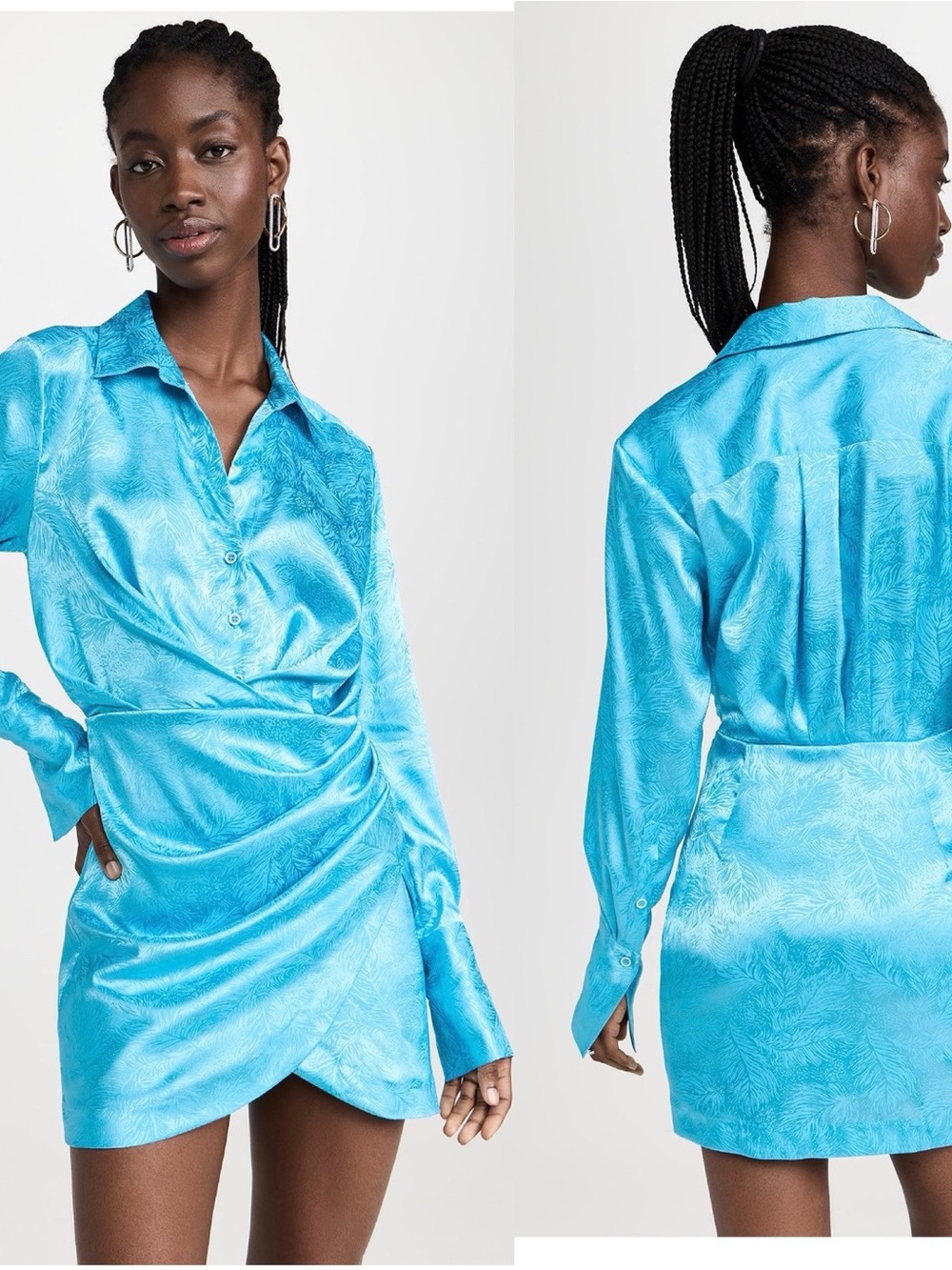 NWT Le Superbe Mantmartre Aqua Satin Dress 8